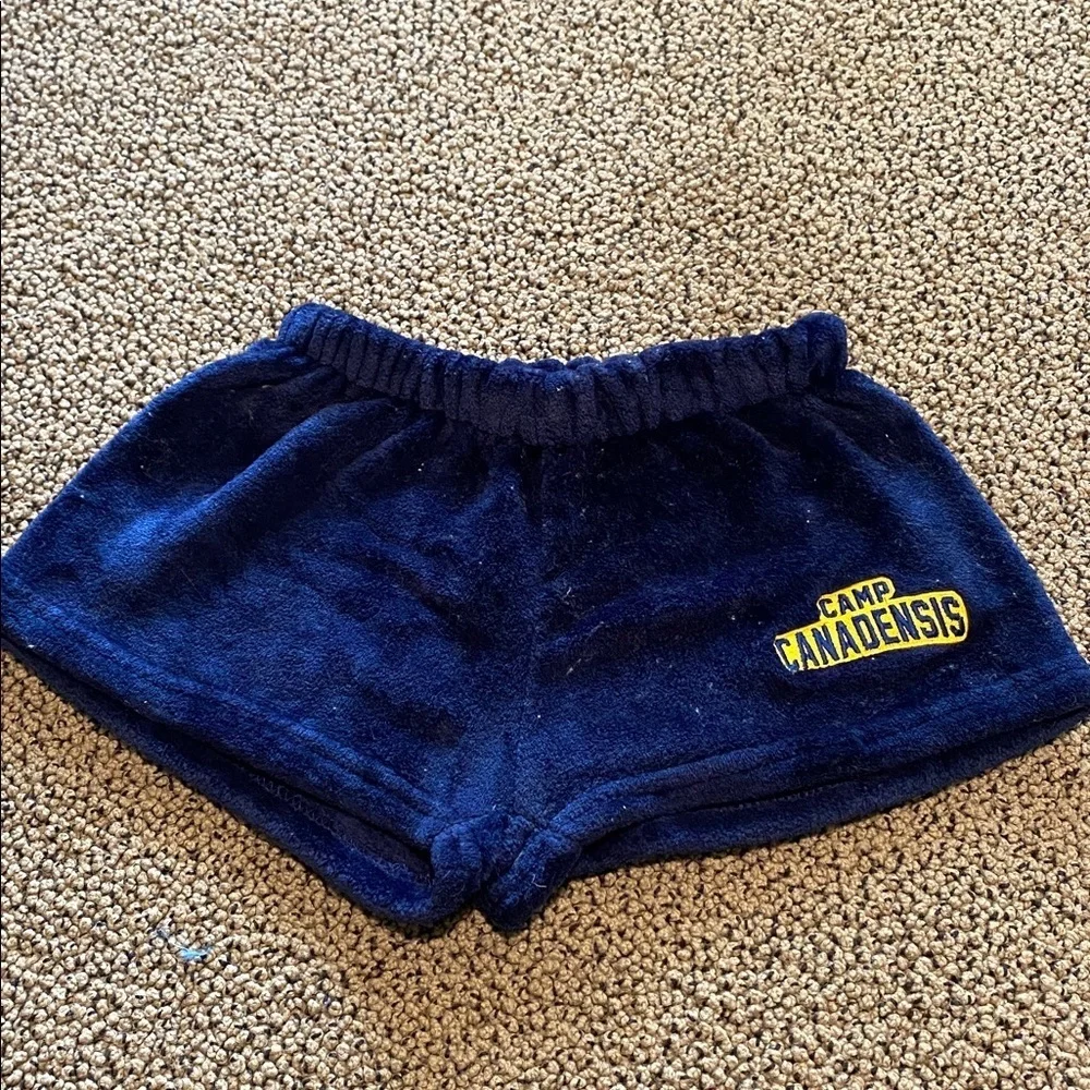 Navy Blue Camp Canadensis Fuzzy Shorts
